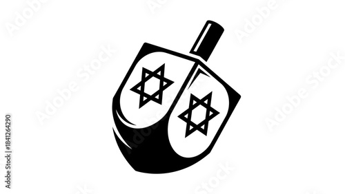 Dreidel Hanukkah Icon Illustration – Jewish Holiday Spinning Top Symbol