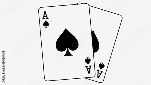 Ace of Spades Playing Cards Icon Illustration – Casino Poker Game Symbol