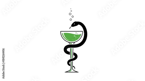 Pharmacy Medical Symbol Illustration – Bowl of Hygieia Healthcare Icon