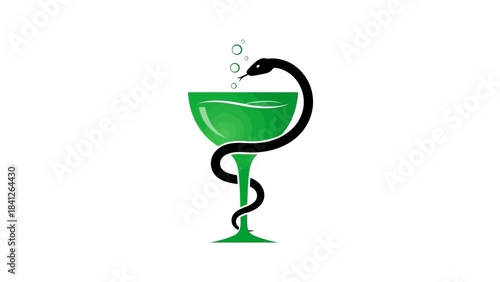 Pharmacy Medical Symbol Illustration – Bowl of Hygieia Healthcare Icon
