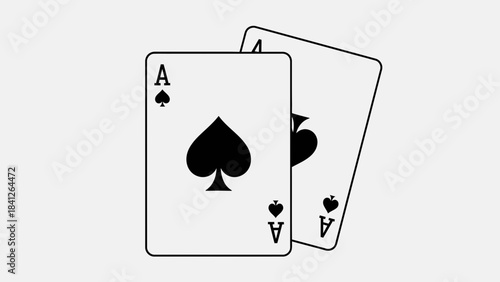 Ace of Spades Playing Cards Icon Illustration – Casino Poker Game Symbol