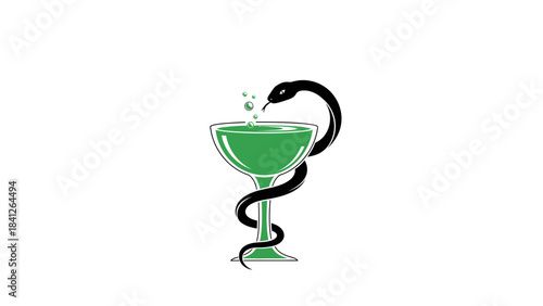 Pharmacy Medical Symbol Illustration – Bowl of Hygieia Healthcare Icon