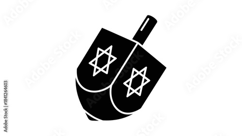 Dreidel Hanukkah Icon Illustration – Jewish Holiday Spinning Top Symbol