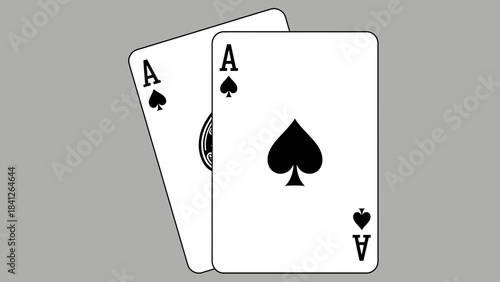 Ace of Spades Playing Cards Icon Illustration – Casino Poker Game Symbol