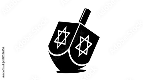 Dreidel Hanukkah Icon Illustration – Jewish Holiday Spinning Top Symbol