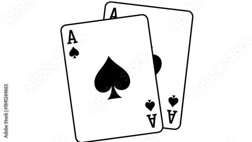 Ace of Spades Playing Cards Icon Illustration – Casino Poker Game Symbol