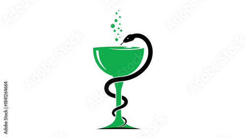 Pharmacy Medical Symbol Illustration – Bowl of Hygieia Healthcare Icon