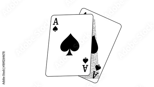 Ace of Spades Playing Cards Icon Illustration – Casino Poker Game Symbol