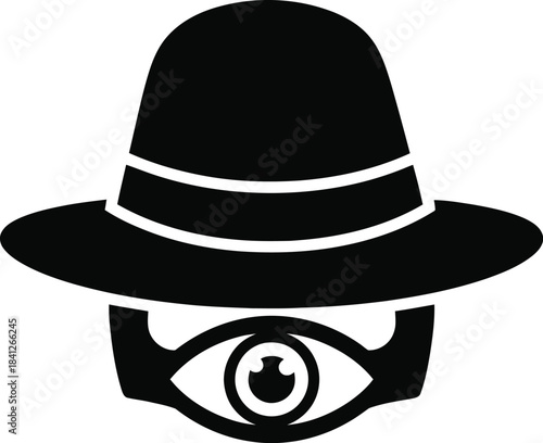 Spy Hat With Eye Mystery Vector Icon