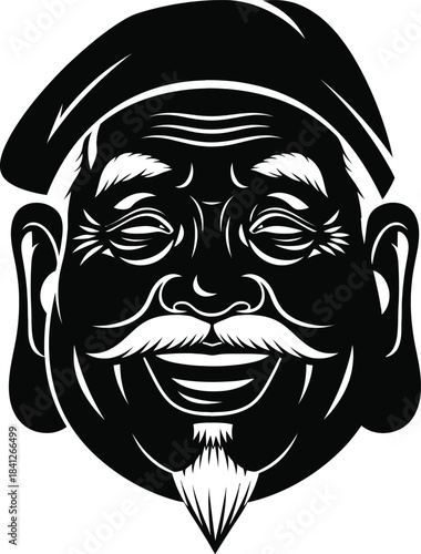 Smiling Old Man Portrait Vector Illustration