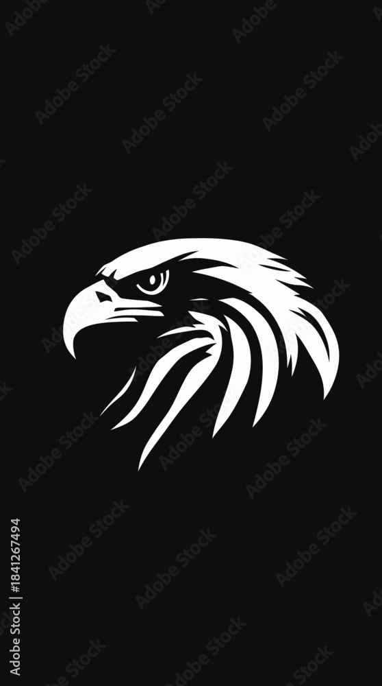 Obraz premium head of a eagle vector black and white