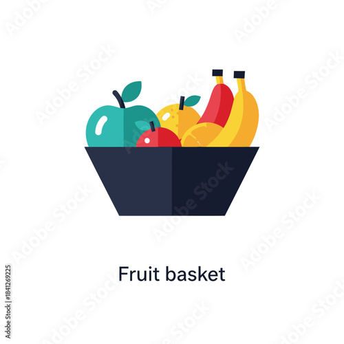 Vibrant fruit assortment in a modern dark bowl against white backdrop