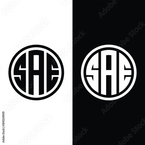 Letter SAE Circle Monogram Logo Design Stock Vector And Vector Art.