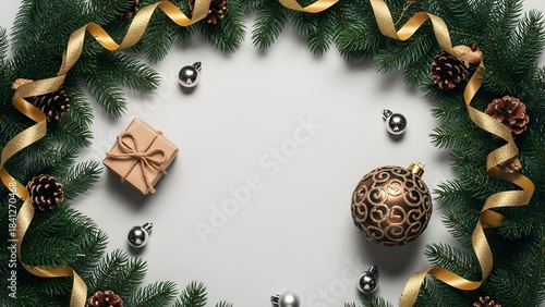 christmas decoration on wooden background