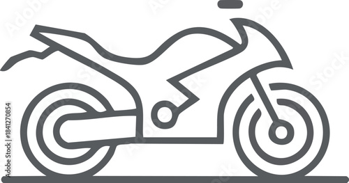 Motorcycle vector icon illustration of a sport bike model for speed and transport, ideal for a biker ride design