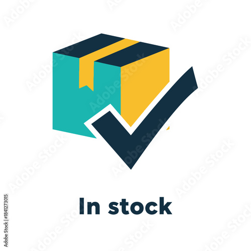 Stock confirmation, package validation and availability verification symbol