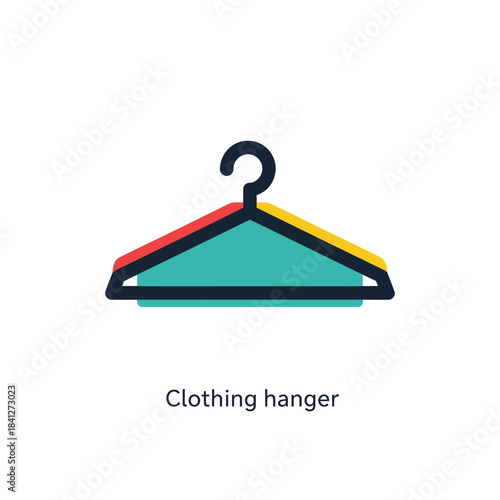 Vibrant minimalist clothes hanger illustration for wardrobe designs