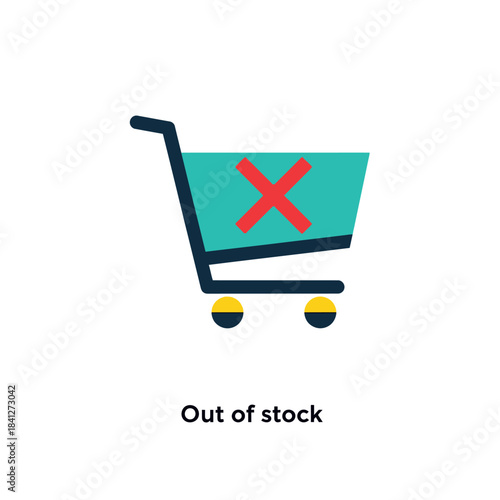 Illustration conveying product unavailability, out of stock notification