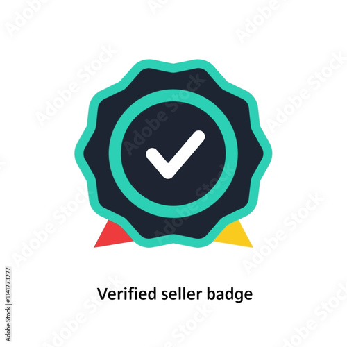 Trustworthy seller badge symbolizing credibility, seal of approval icon