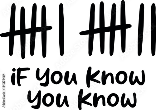 67 Meme Trend Design | Six Seven If You Know You Know | Funny Viral Minimal Line Art Vector illustration