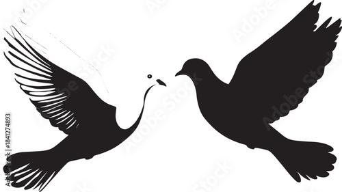 White dove flying with wings, a symbol of peace, love, and freedom, as a vector illustration