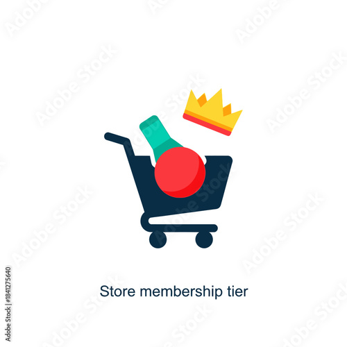 Exclusive Shopping Concept Featuring Shopping Cart, Crown and Purchases