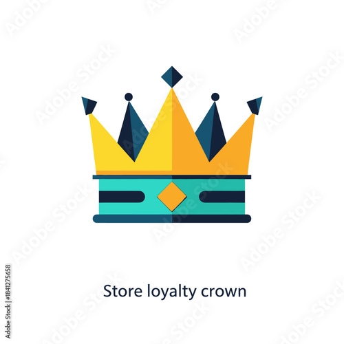 Stylish Flat Design Crown Illustration Symbolizing Royalty or Achievement