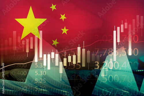Business investment in China , financial stock market graph
