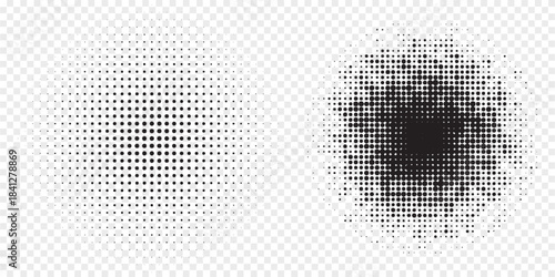 Halftone gradient. Dotted gradient, smooth dots spraying and halftones dot background seamless modern arts dotted simple