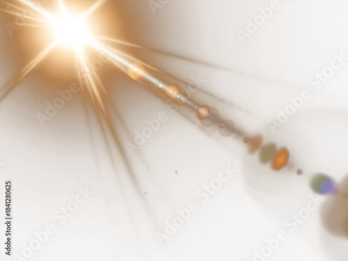 Sunbeam Rays, Warm Sun Light Glow Overlay, Isolated Transparent Graphic Element