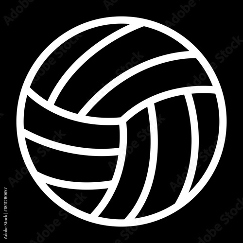Volleyball game and sport activity symbol for app ui, minimalist line icon
