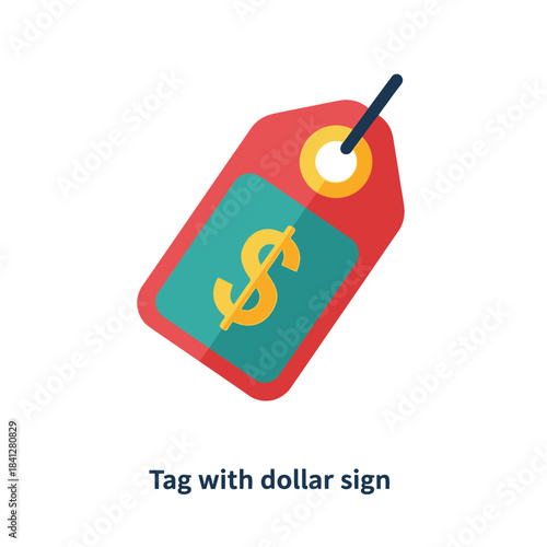 Colorful price tag with dollar currency symbol, concept for sales or discounts