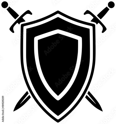 shield illustration security silhouette protection logo badge icon secure outline safe emblem defense set black guard check protect privacy shape with vector graphic background