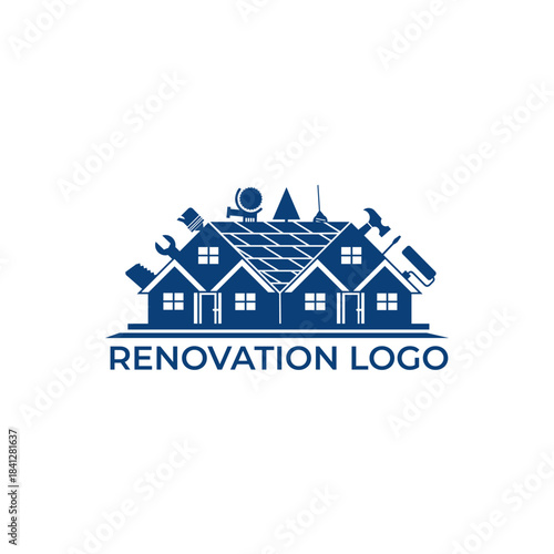 Home Renovation logo, house repair logo, tools icon, maintenance logo, architect logo