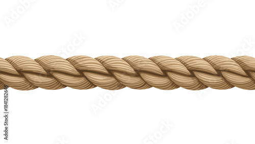 A closeup of a braided rope with a smooth texture on a white background