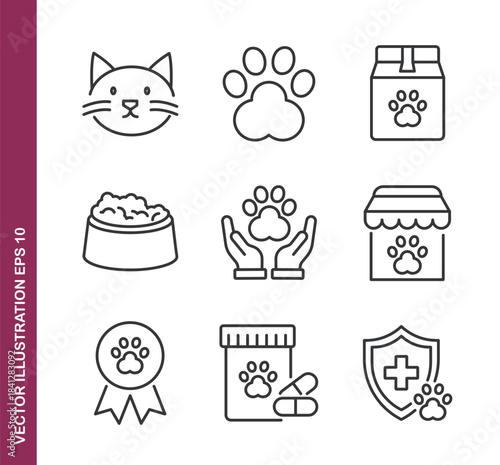 Pet line icons - Mini collection and editable stroke series icon