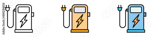 Charging station icon vector. clean sustainable transportation and renewable energy symbol. vector illustration.