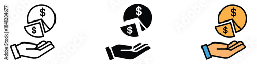 Contribution icon vector. financial distribution and money allocation symbol. vector illustration.
