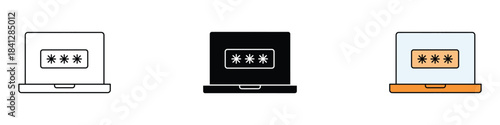 Password icon vector. digital access and data protection symbol. vector illustration.