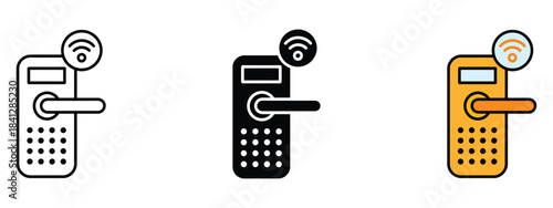 Smart lock icon vector. home security and remote control symbol. vector illustration.