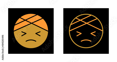 Face with Head-Bandage Icon Design