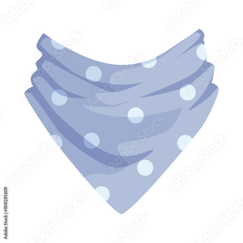 Light blue polka dot scarf or headband isolated on white background for fashion and accessory concepts vector illustration