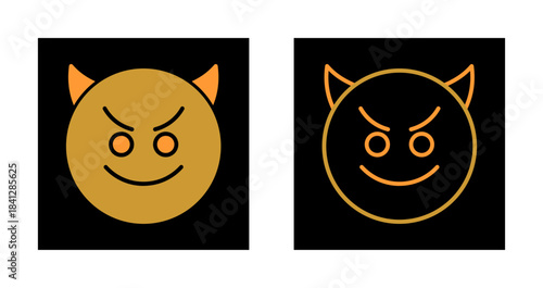 Smiling Face with Horns Icon Design