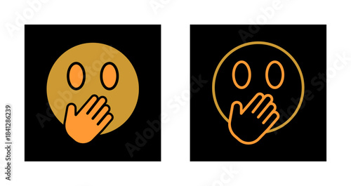 Face with Hand Over Mouth Icon Design