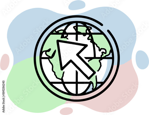 Global connection icon symbolizing worldwide internet access and digital communication