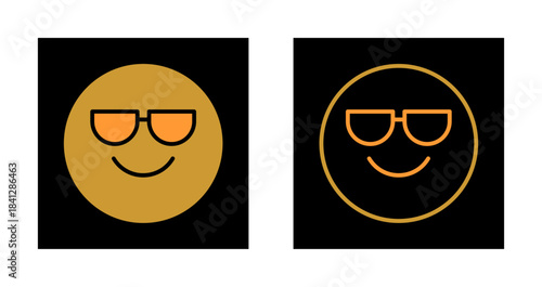 Smiling Face with Sunglasses Icon Design