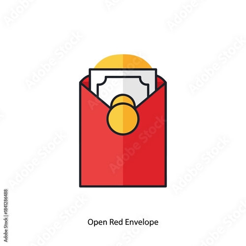 Auspicious red envelope offering monetary gift for a chinese celebration