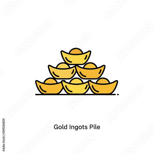 Stacked auspicious golden ingots symbolizing prosperity and wealth abundance