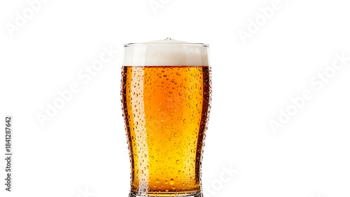 ia generated. Cold, frothy beer in a glass isolated on transparent background
