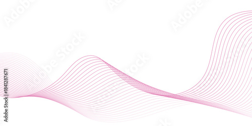 abstract vector illustration of pink colored wave lines - vector background.